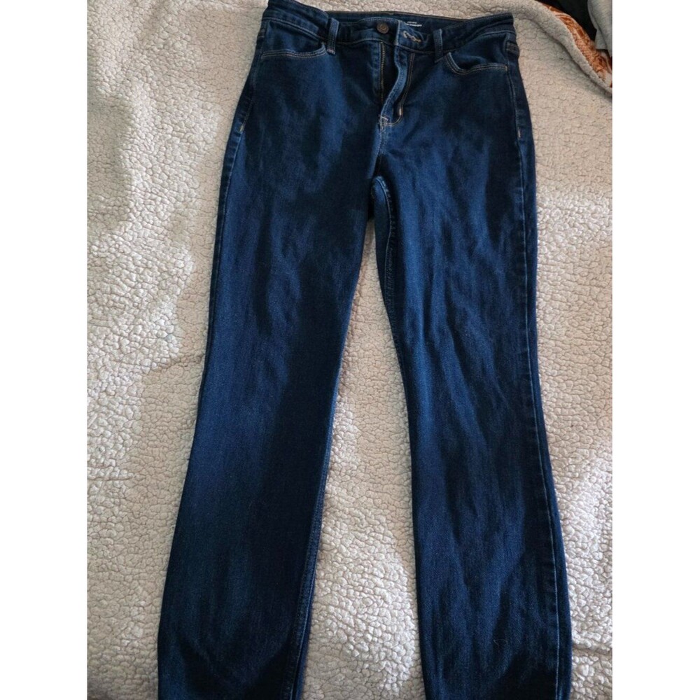 Old Navy High-Rise Straight Jeans Women's Size 6 Short Dark Wash Stretch Denim